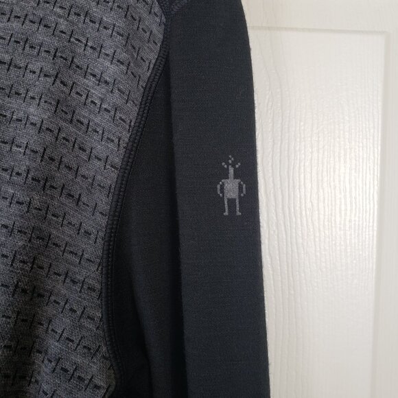 Smartwool Merino 250 Black Gray 1/4 Zip Men's Base Layer Sweater Size M - Picture 3 of 6